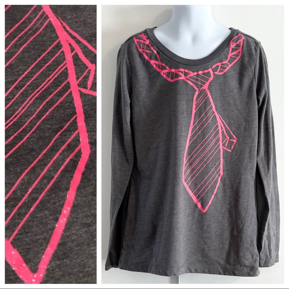 Girl’s Old Navy Tie Silhouette Graphic Tee Size M/8 - Picture 1 of 8